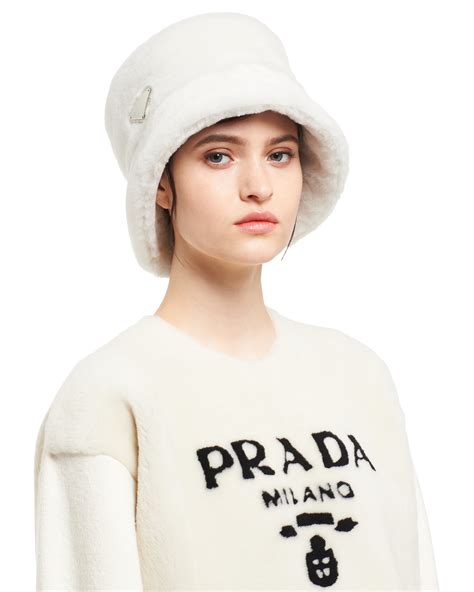 prada baseball cap women's|Prada shearling bucket hat.